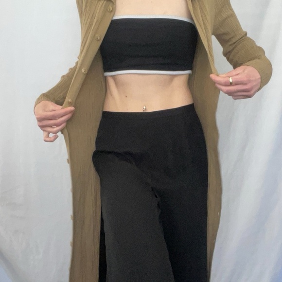 Tan Ribbed Long Cardigan - Picture 5 of 7